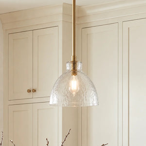Ondine Hammered Glass Pendant Light, 8 to 17 in