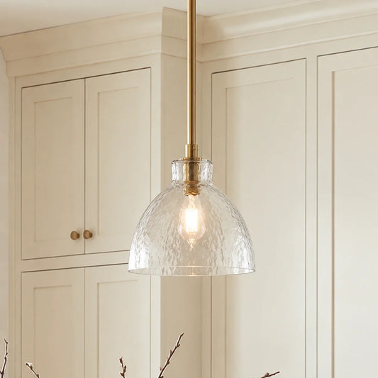 Ondine Hammered Glass Pendant Light, 8 to 17 in