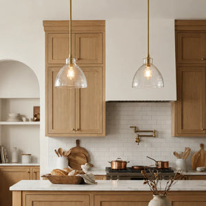 Ondine Hammered Glass Pendant Light, 8 to 17 in