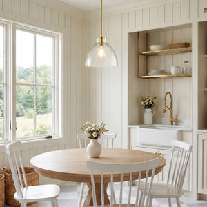 Ondine Hammered Glass Pendant Light, 8 to 17 in