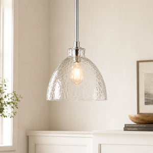 Ondine Hammered Glass Pendant Light, 8 to 17 in