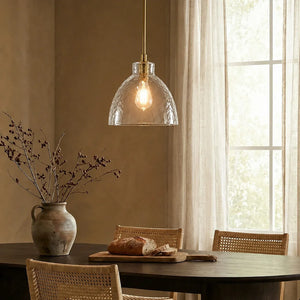 Ondine Hammered Glass Pendant Light, 8 to 17 in