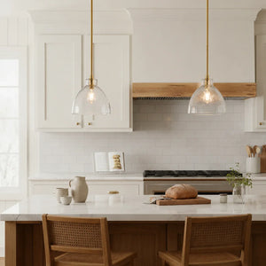 Ondine Hammered Glass Pendant Light, 8 to 17 in