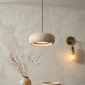 Travertine Drum Pendant Light
