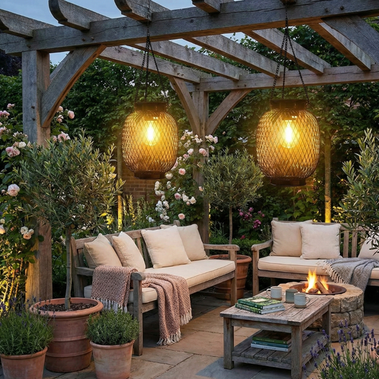 Outdoor Solar Lanterns | Automatic Dusk Sensor Lighting for Patios and Gardens Outdoor Lighting