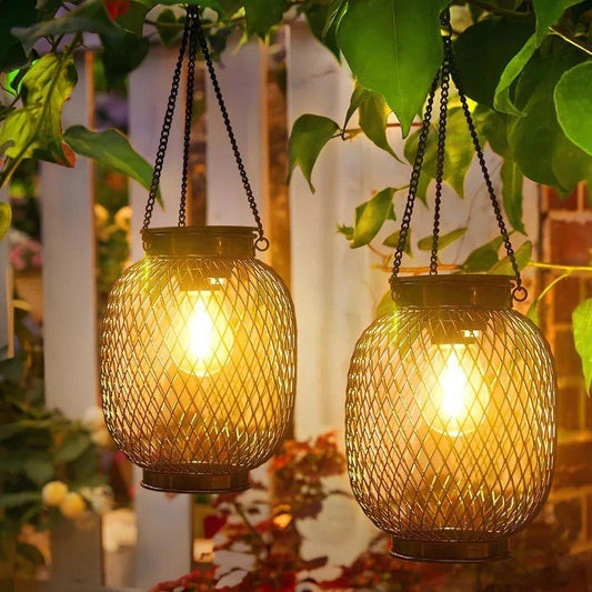 Outdoor Solar Lanterns | Automatic Dusk Sensor Lighting for Patios and Gardens Outdoor Lighting