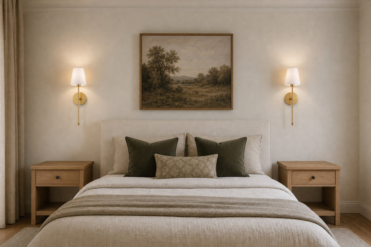 Beside a bed
