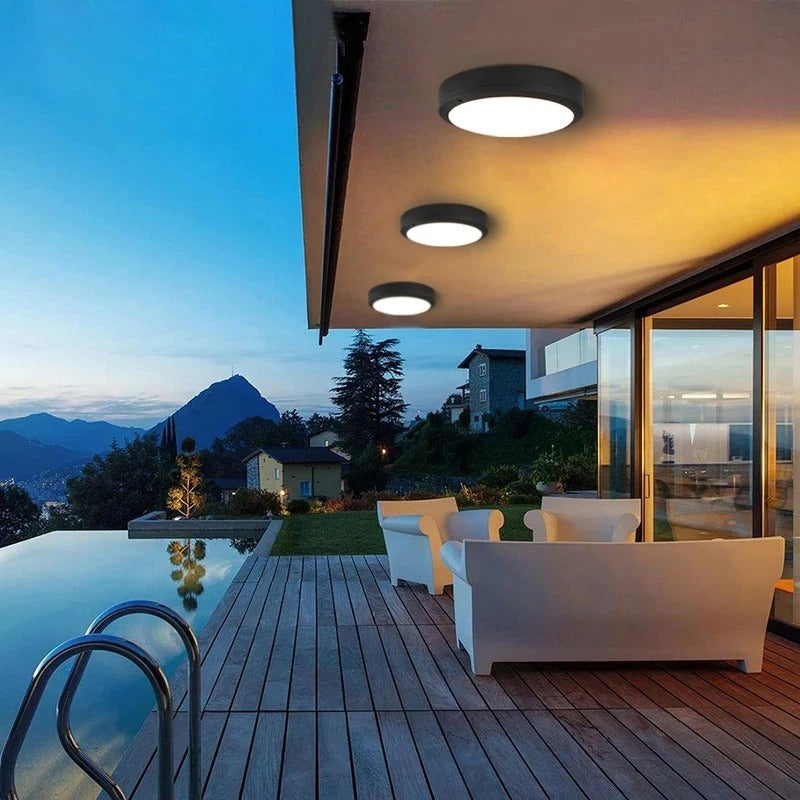 Waterproof Flush Mount Ceiling Light IP65 | LED Indoor Outdoor Fixture Ceiling Lights