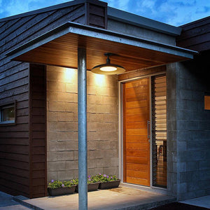 Outdoor Waterproof Ceiling Light IP65 | Black Round Semi Flush Mount Fixture for Patio Porch Lighting Outdoor Lighting