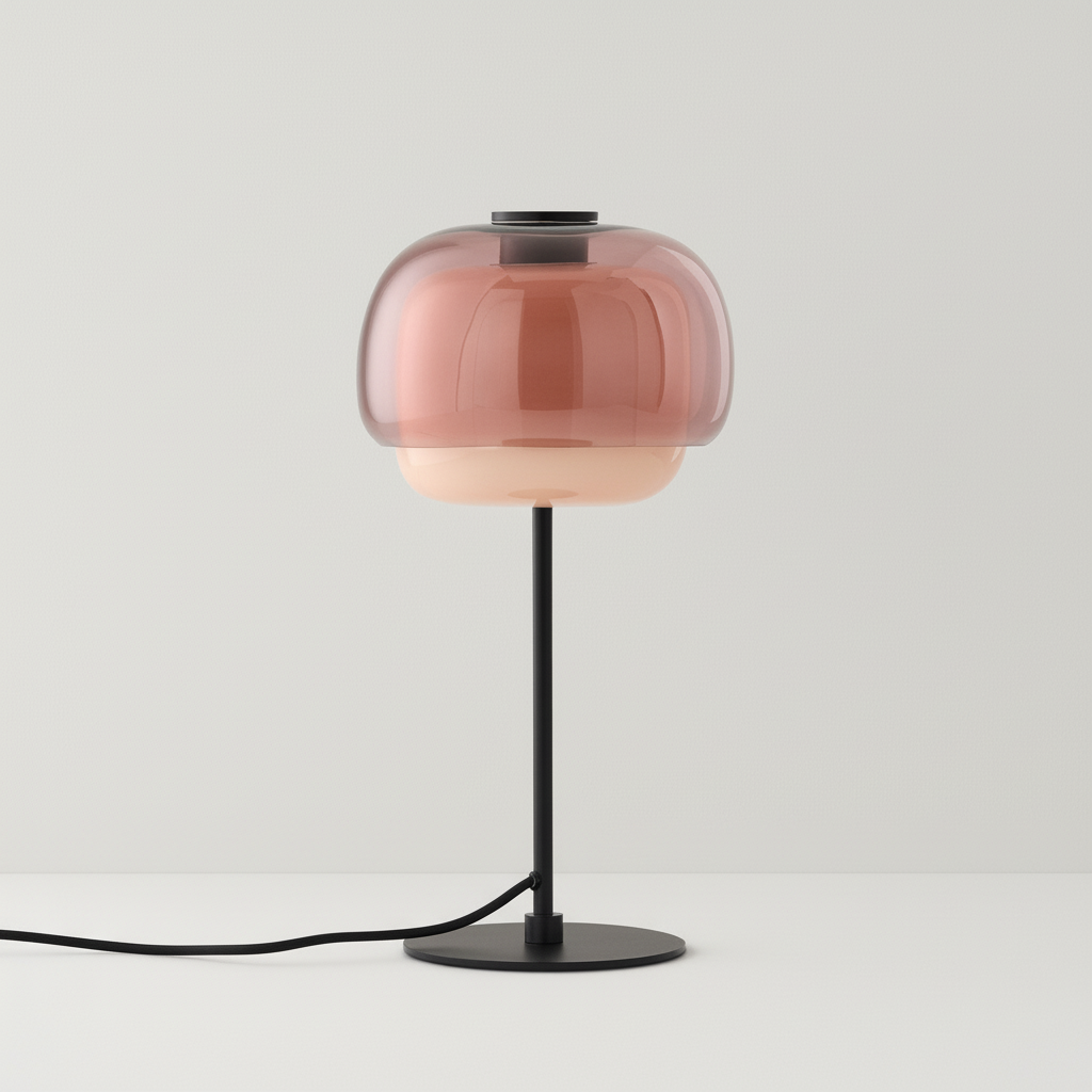 Sanae Double-Dome Colored Glass Accent Table Lamp, 16 in