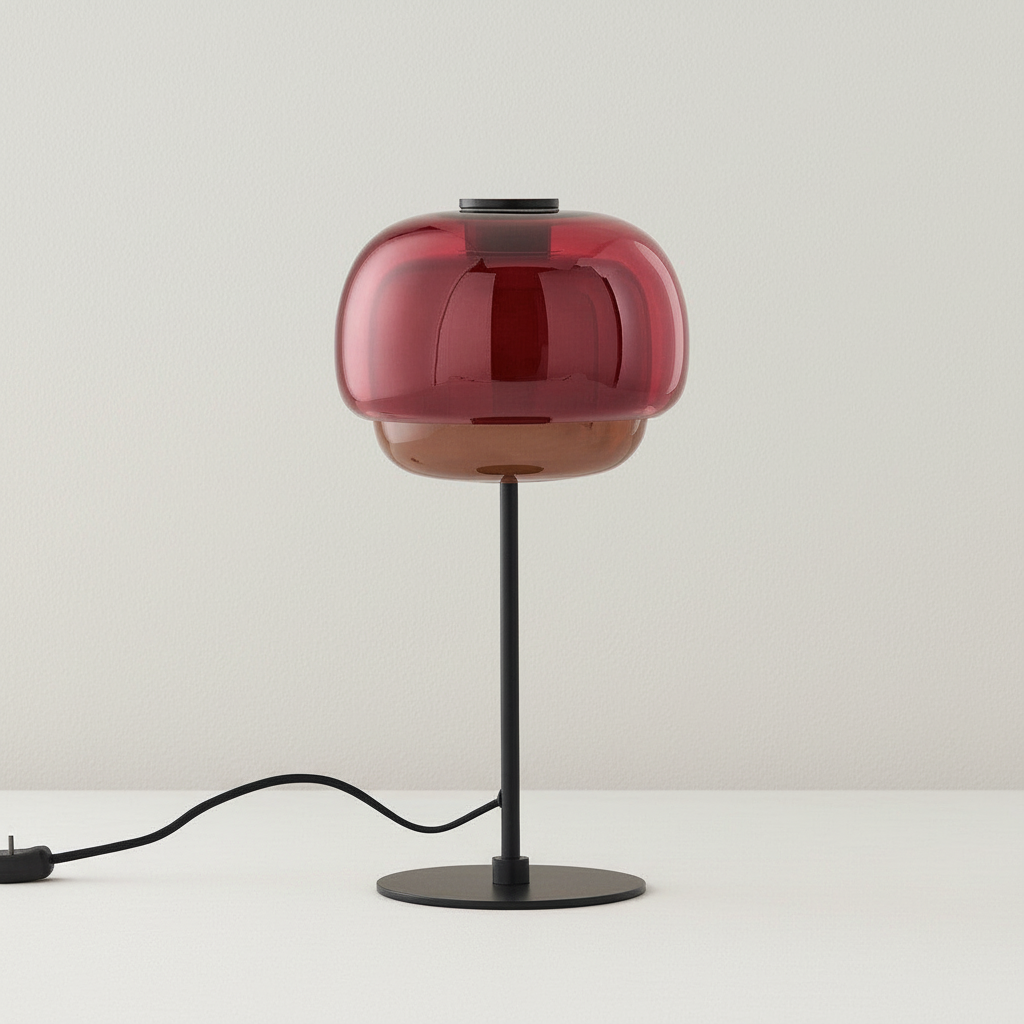 Sanae Double-Dome Colored Glass Accent Table Lamp, 16 in
