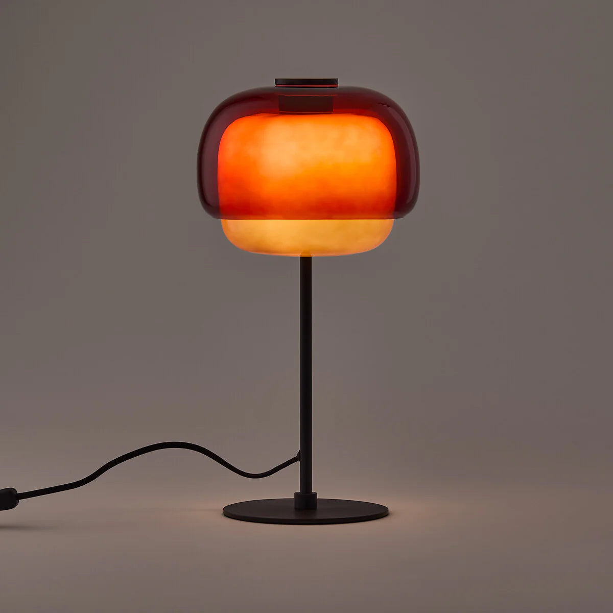 Sanae Double-Dome Colored Glass Accent Table Lamp, 16 in
