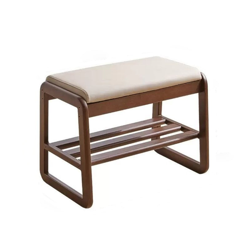 Scandinavian Shoe Rack Storage - Solid Wood with Tech Cloth Top for Entryways Shoe Storage