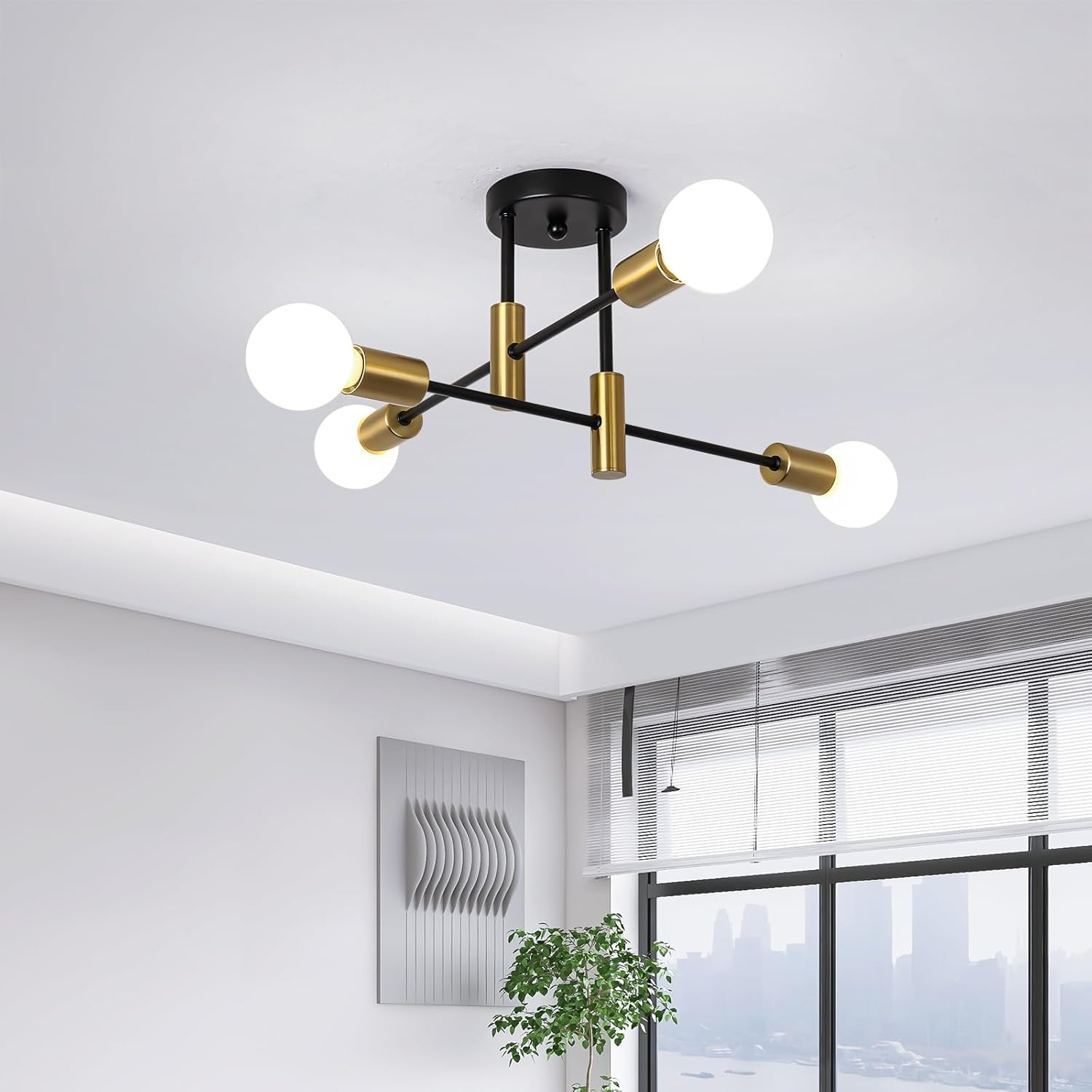 Scandinavian Style Flush Mount Ceiling Light Fixture - Modern Metal Design Ceiling Lights