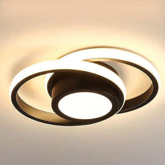 Sleek Double Ring Flush Mount Ceiling Light - Modern LED Fixture Lamps & Light Fixtures