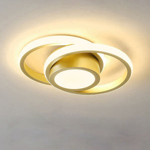 Sleek Double Ring Flush Mount Ceiling Light - Modern LED Fixture Lamps & Light Fixtures