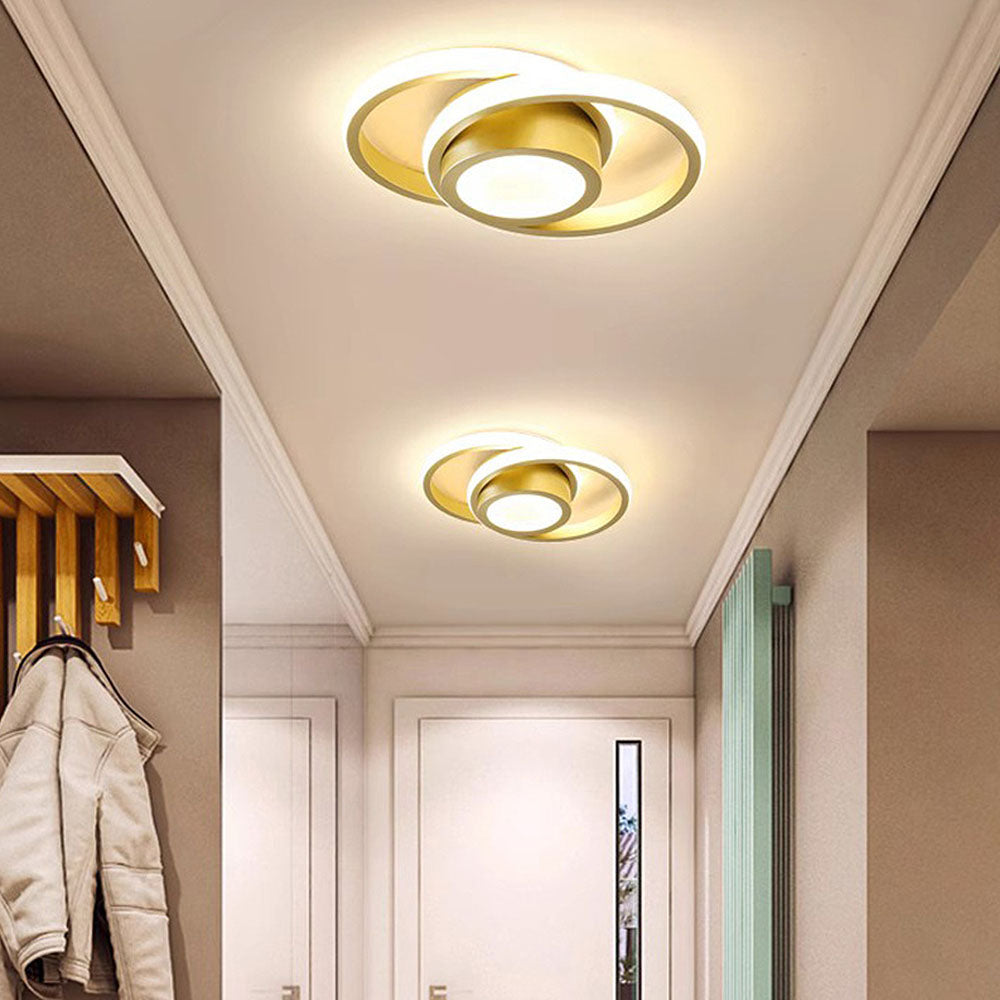 Sleek Double Ring Flush Mount Ceiling Light - Modern LED Fixture Lamps & Light Fixtures