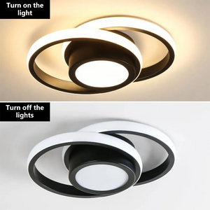 Sleek Double Ring Flush Mount Ceiling Light - Modern LED Fixture Lamps & Light Fixtures
