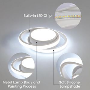 Sleek Double Ring Flush Mount Ceiling Light - Modern LED Fixture Lamps & Light Fixtures