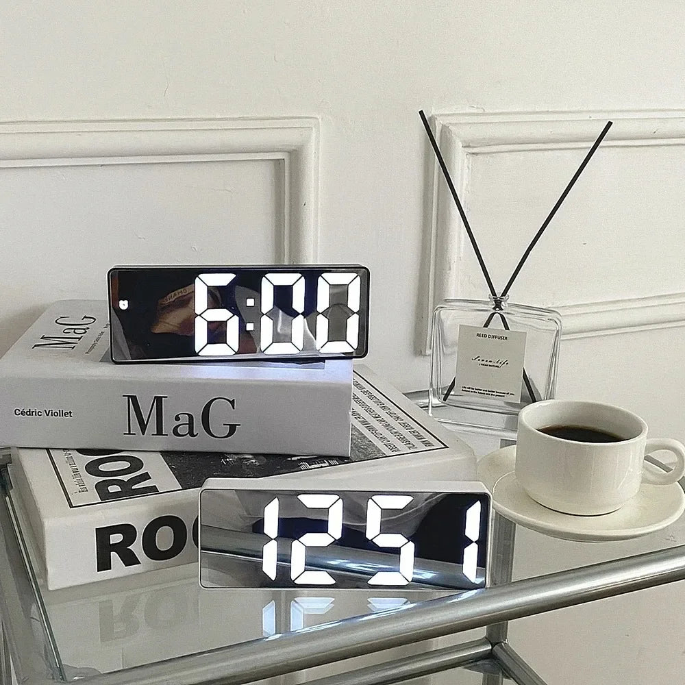 NovaClock - Digital Alarm Clock with LED Time & Temperature Display for Bedroom Alarm Clocks