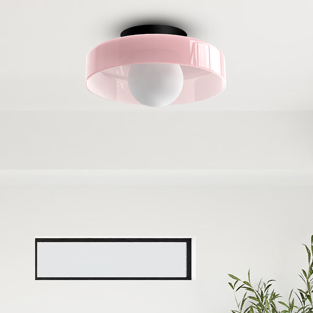 Sleek Modern Round Flush Mount Ceiling & Wall Light Fixture for Kitchen or Living Spaces Ceiling Lights