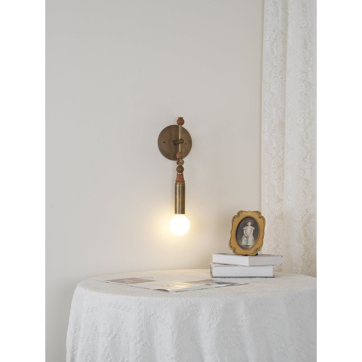 Toam Brass & Marble Wall Lamp