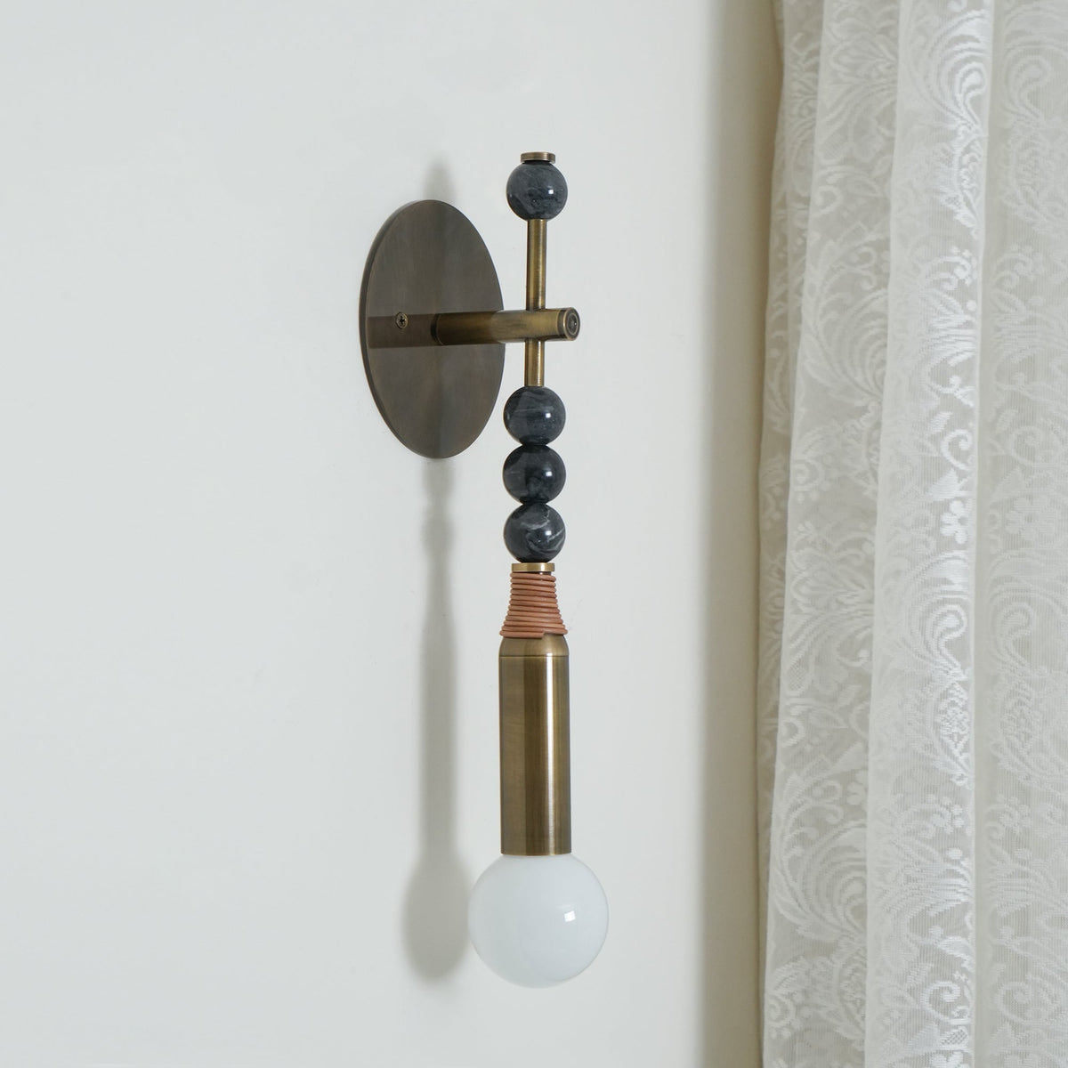 Toam Brass & Marble Wall Lamp