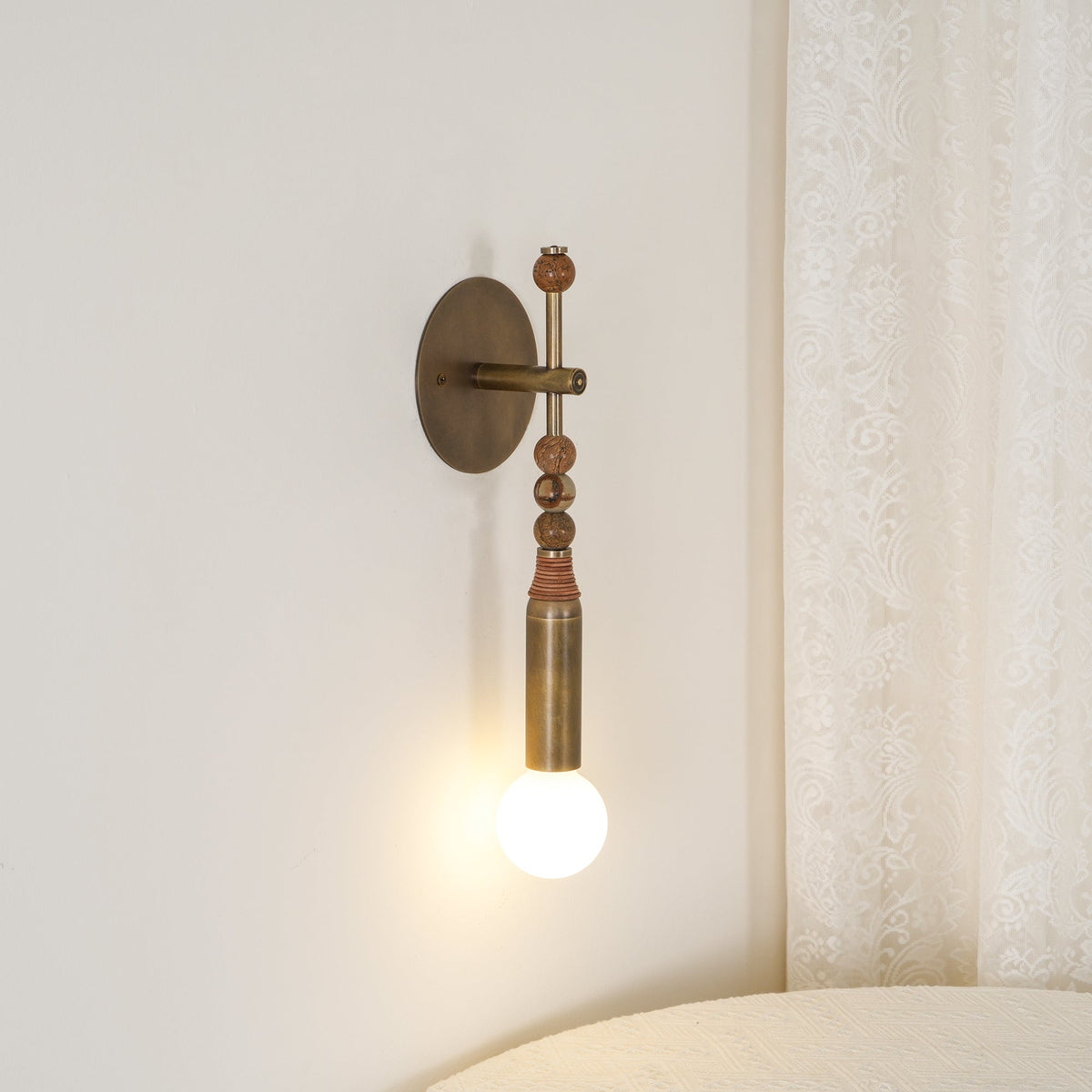 Toam Brass & Marble Wall Lamp