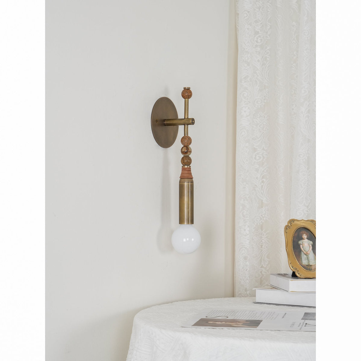 Toam Brass & Marble Wall Lamp