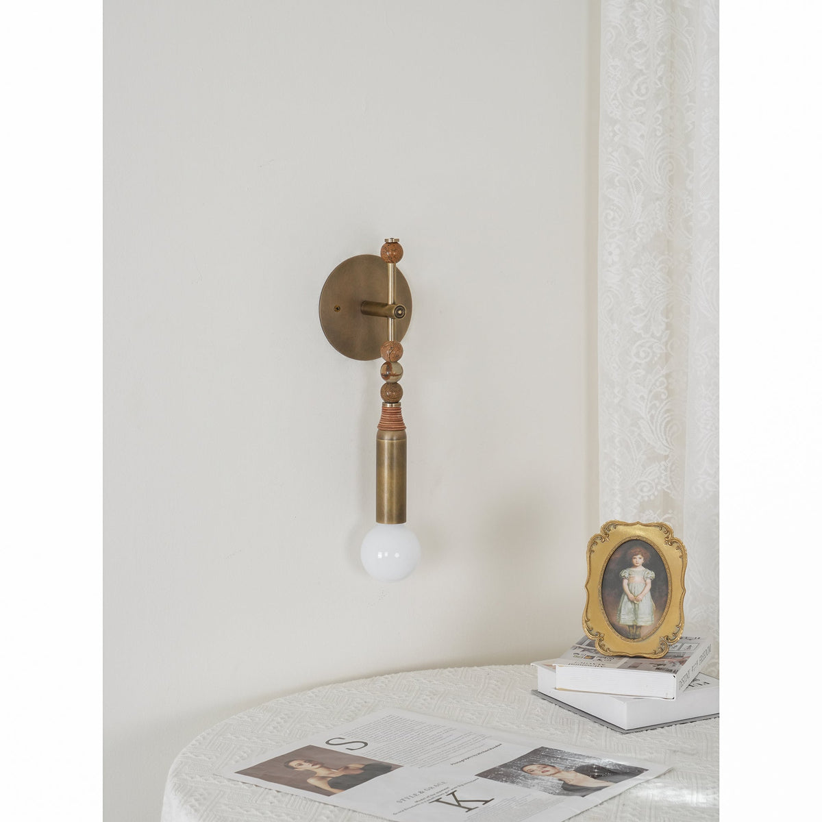 Toam Brass & Marble Wall Lamp