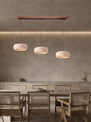 Travertine Drum Pendant Light