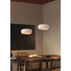 Travertine Drum Pendant Light
