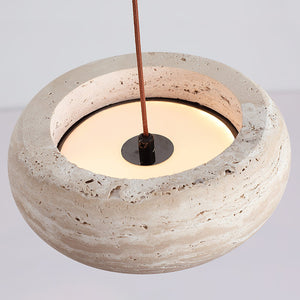 Travertine Drum Pendant Light