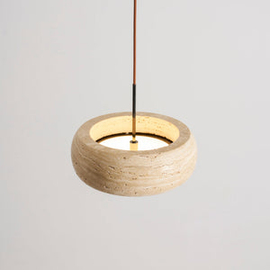 Travertine Drum Pendant Light