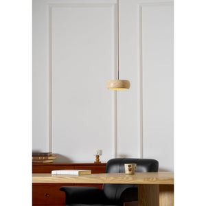 Travertine Drum Pendant Light