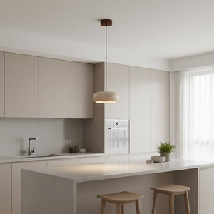 Travertine Drum Pendant Light