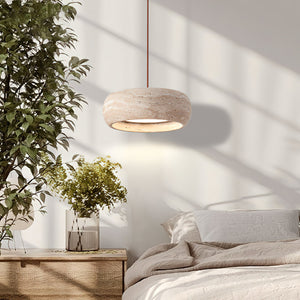 Travertine Drum Pendant Light