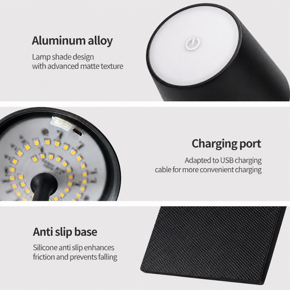 Modern Scandinavian Dimmable Table Lamp - Wireless Touch Control for Outdoor & Indoor Use Table Lamps