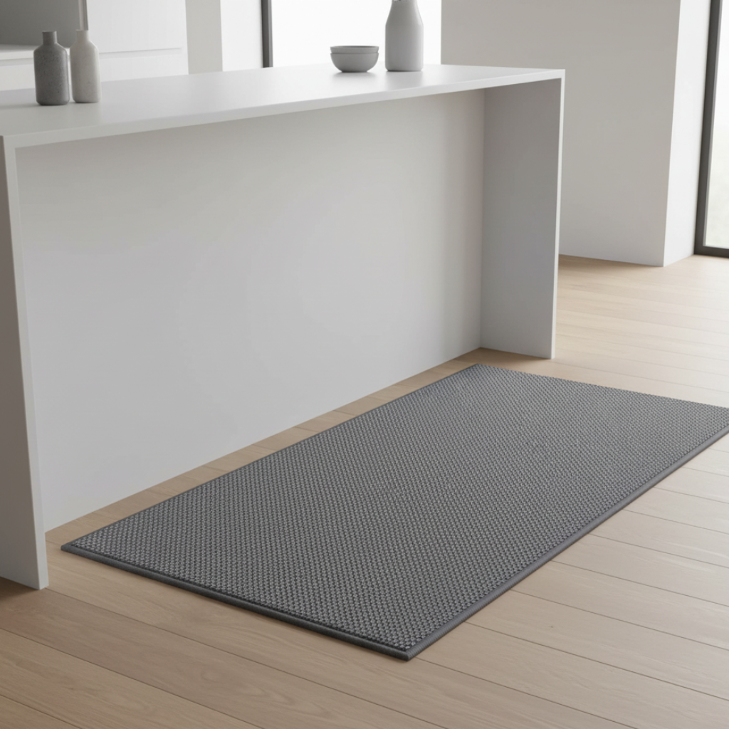 PureStep - Woven Kitchen Mat with Non-Slip Rubber Backing, Washable & Water Absorbent Floor Rug for Modern Home Decor Mats