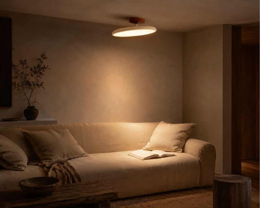 The Drift's swing arm rotated to aim light across a room