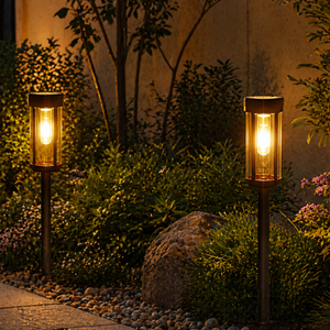 Elegant Solar Garden Pathway Lights - LED Outdoor Stake Lamps for Pathway Lighting Outdoor Lighting