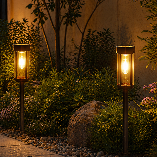 Elegant Solar Garden Pathway Lights - LED Outdoor Stake Lamps for Pathway Lighting Outdoor Lighting