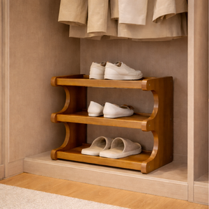 Scandinavian Bamboo Shoe Organizer - 2-6 Tier Shoe Rack Storage Cabinet Shoe Storage