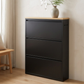 Slim Steel Flip-Drawer Shoe Cabinet