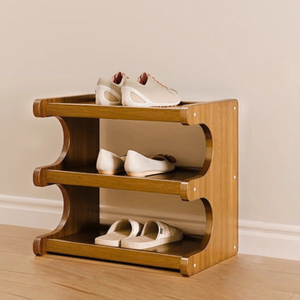 Scandinavian Bamboo Shoe Organizer - 2-6 Tier Shoe Rack Storage Cabinet Shoe Storage