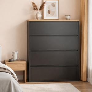 Modern Minimalist Shoe Storage Cabinet - Slim Steel Organizer with Drawers Shoe Storage