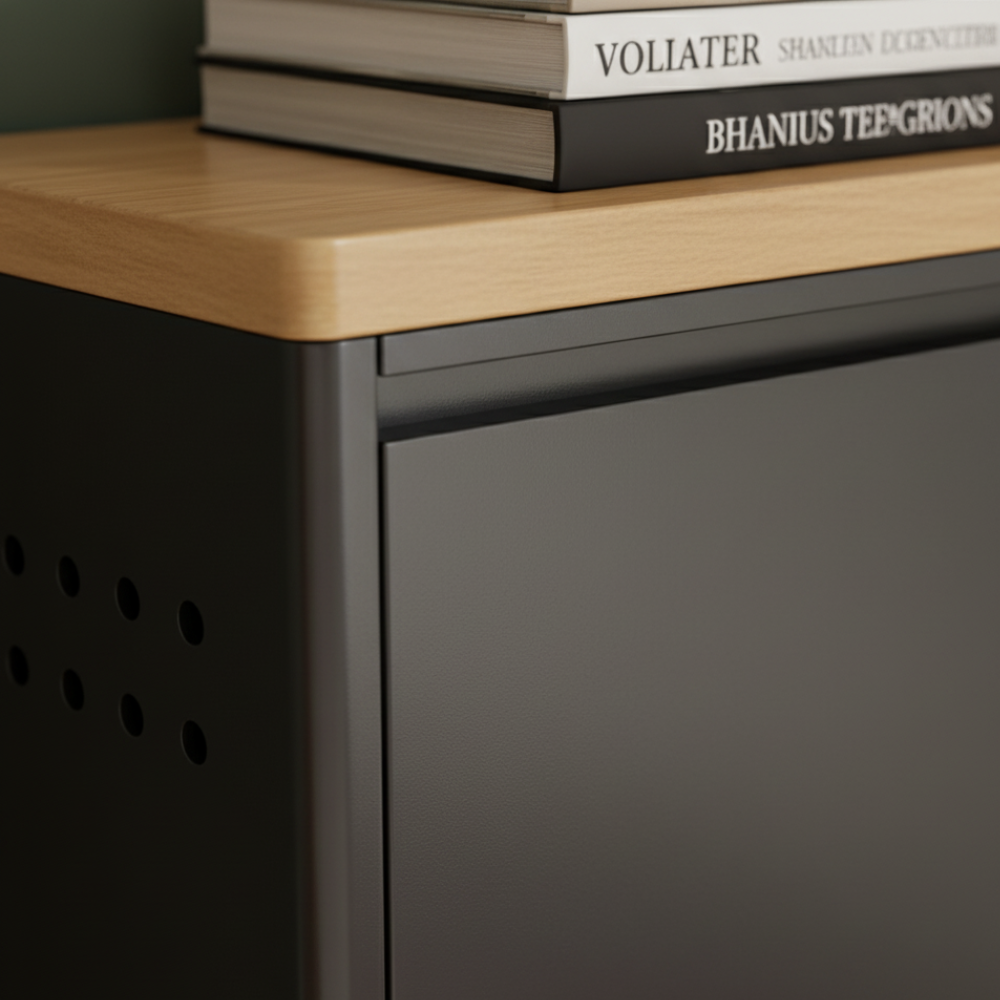 Modern Minimalist Shoe Storage Cabinet - Slim Steel Organizer with Drawers Shoe Storage