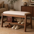 Scandinavian Wood Shoe Bench