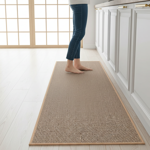 PureStep - Woven Kitchen Mat with Non-Slip Rubber Backing, Washable & Water Absorbent Floor Rug for Modern Home Decor Mats