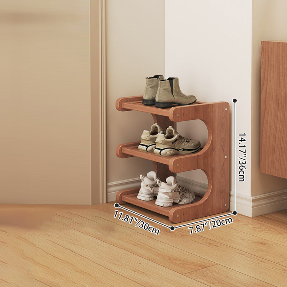 Bamboo Shoe Rack - Modern Minimalist Shoe Storage Organizer, 2-5 Tiers Shoe Storage